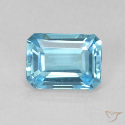1.85ct Naturale Blu svizzero Topazio, Taglio smeraldo, VVS