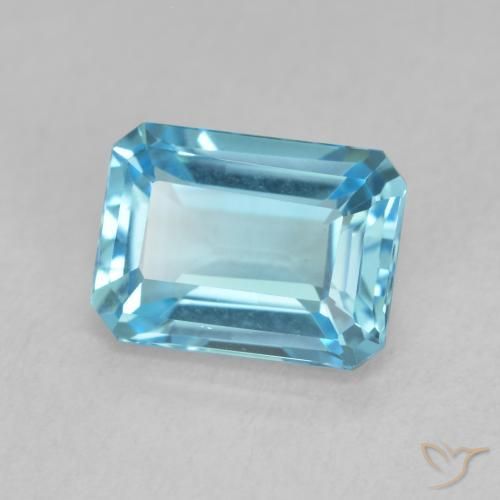 Topazio Blu svizzero naturale da 1.85 ct, Ottagonale / Taglio smeraldo, VVS