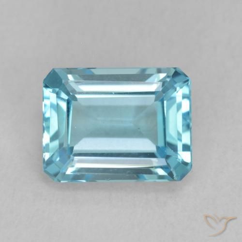 1.92ct Naturale Blu svizzero Topazio, Taglio smeraldo, VVS