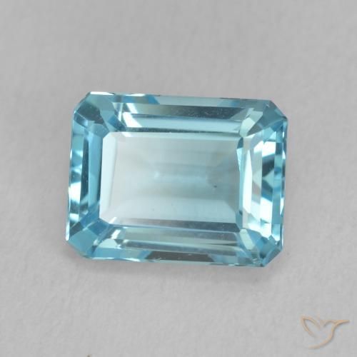 Topazio Blu svizzero naturale da 1.92 ct, Ottagonale / Taglio smeraldo, VVS