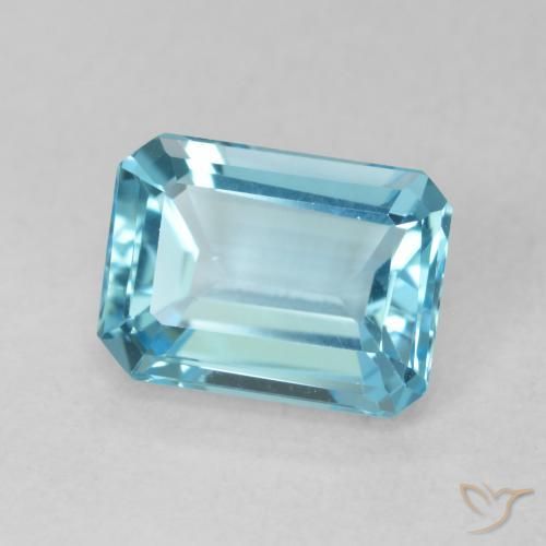 Topazio Blu svizzero naturale da 1.86 ct, Ottagonale / Taglio smeraldo, VVS