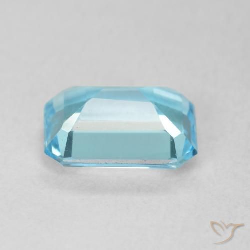 Topazio Celeste naturale da 1.82 ct, Ottagonale / Taglio smeraldo, VVS