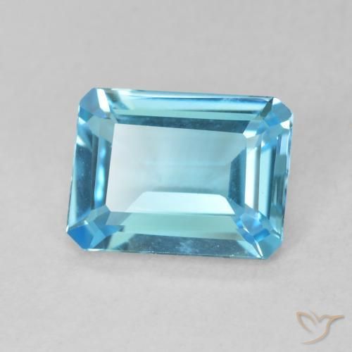 Topazio Blu svizzero naturale da 1.65 ct, Ottagonale / Taglio smeraldo, VVS