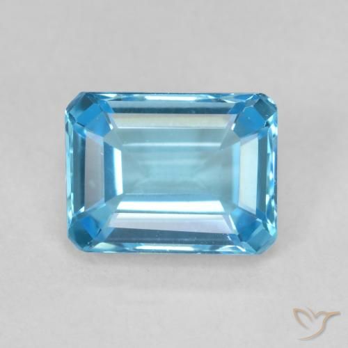 2.00ct Naturale Blu svizzero Topazio, Taglio smeraldo, VVS