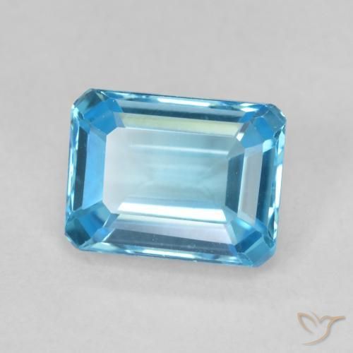 Topazio Blu svizzero naturale da 2.00 ct, Ottagonale / Taglio smeraldo, VVS
