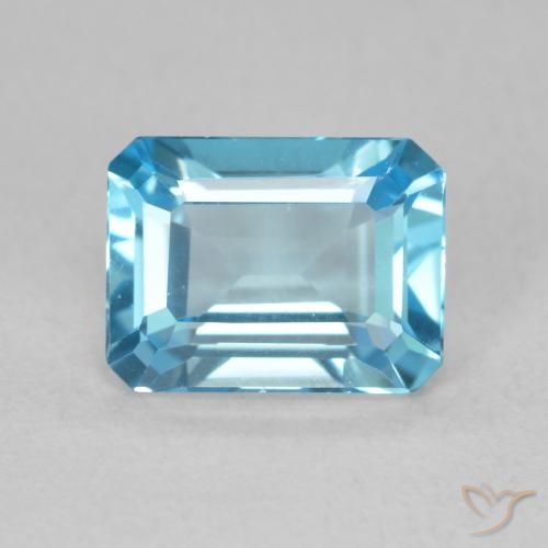 Topazio Blu svizzero naturale da 1.92 ct, Ottagonale / Taglio smeraldo, VVS