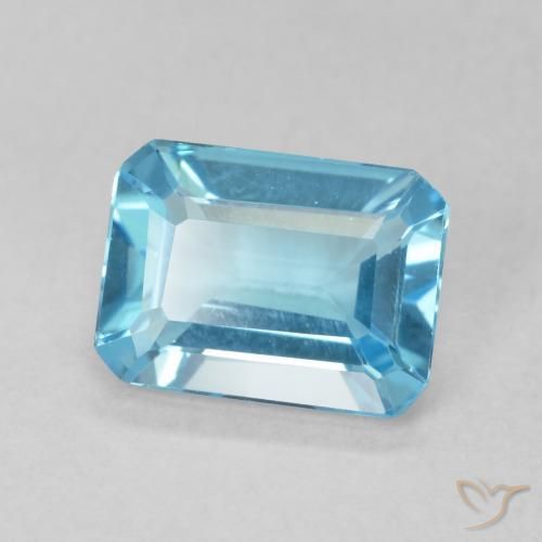 Topazio Blu svizzero naturale da 1.68 ct, Ottagonale / Taglio smeraldo, VVS