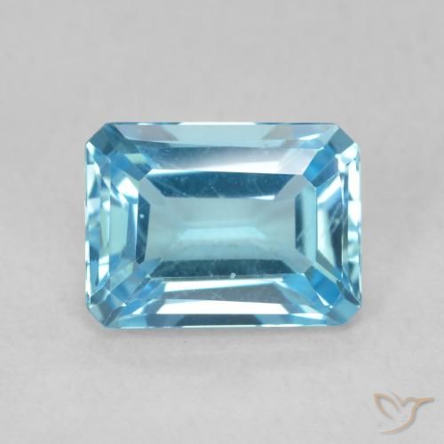 2.00ct Naturale Blu svizzero Topazio, Taglio smeraldo, VVS