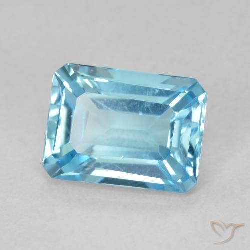 Topazio Blu svizzero naturale da 2.00 ct, Ottagonale / Taglio smeraldo, VVS