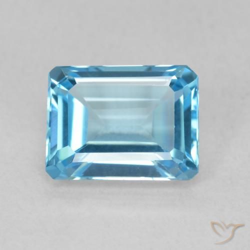 2.15ct Naturale Blu svizzero Topazio, Taglio smeraldo, VVS