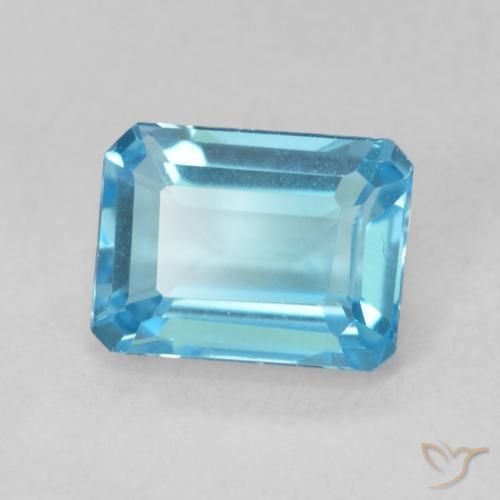 Topazio Blu svizzero naturale da 2.03 ct, Ottagonale / Taglio smeraldo, VVS