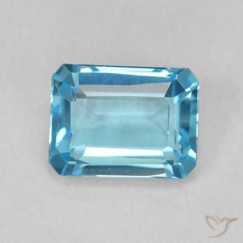 1.93ct Naturale Blu svizzero Topazio, Taglio smeraldo, VVS
