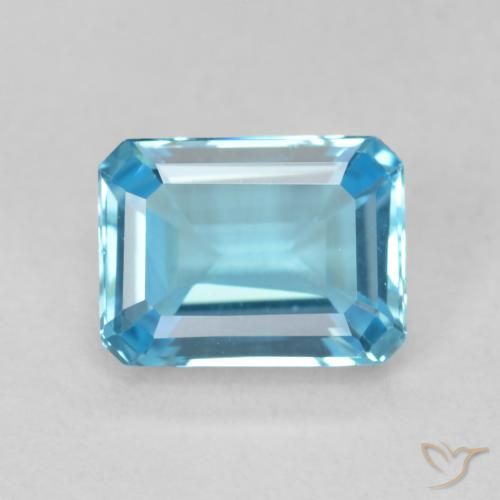 Topazio Blu svizzero naturale da 1.96 ct, Ottagonale / Taglio smeraldo, VVS