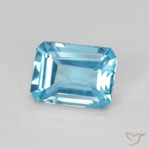 Topazio Blu svizzero naturale da 1.81 ct, Ottagonale / Taglio smeraldo, VVS
