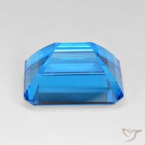 Topazio Blu Svizzero Profondo naturale da 60.43 ct, Ottagonale / Taglio smeraldo, IF