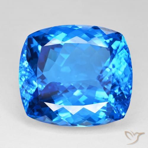 121.81ct Naturale Blu svizzero Topazio, Cuscino, IF