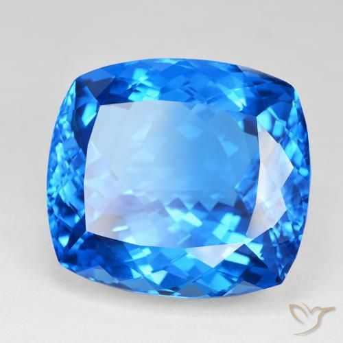 Topazio Blu svizzero naturale da 121.81 ct, Cuscino, IF