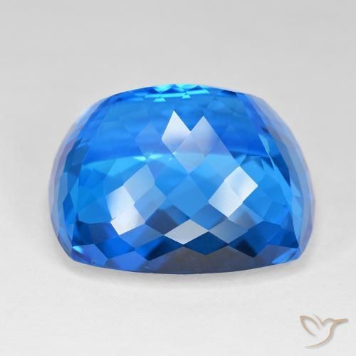 Topazio Blu svizzero naturale da 121.81 ct, Cuscino, IF