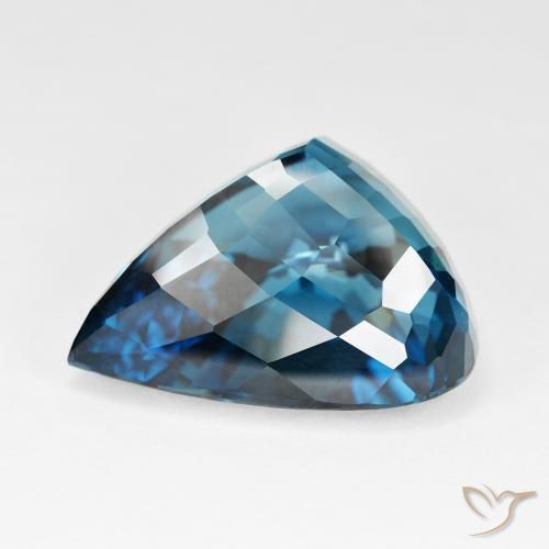 Topazio Blu London naturale da 95.69 ct, Forma a pera, IF