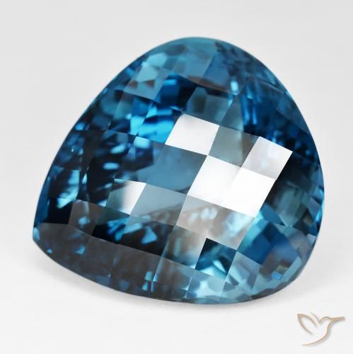 151.24ct Naturale Blu London Topazio, Forma a pera, IF