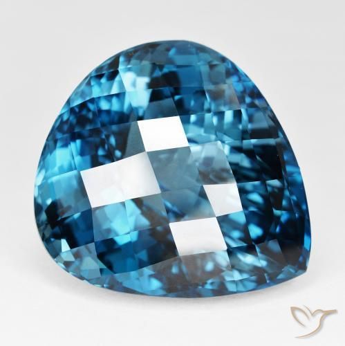 Topazio Blu London naturale da 151.24 ct, Forma a pera, IF