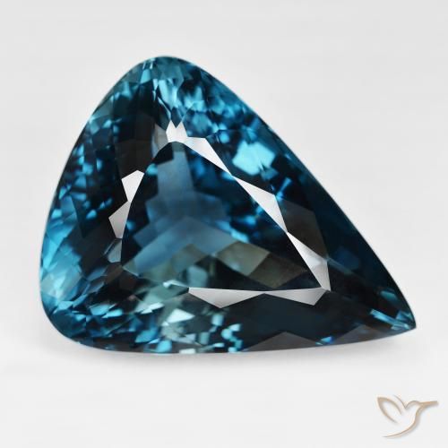 158.20ct Naturale Blu London Topazio, Forma a pera, IF