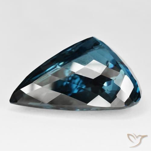 Topazio Blu London naturale da 158.20 ct, Forma a pera, IF