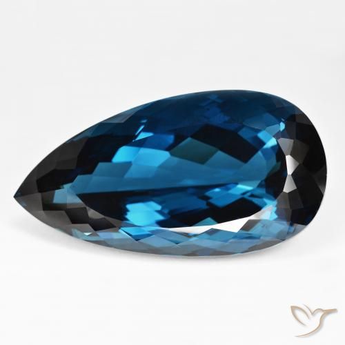205.95ct Naturale Blu London Topazio, Forma a pera, IF