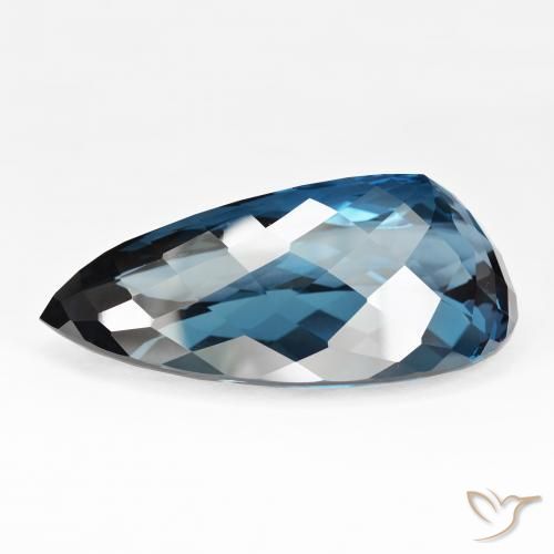 Topazio Blu London naturale da 205.95 ct, Forma a pera, IF