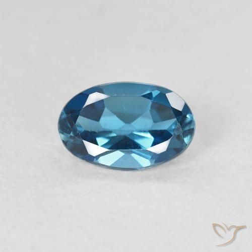 0.57ct Naturale Blu London Topazio, Ovale, VVS-VS