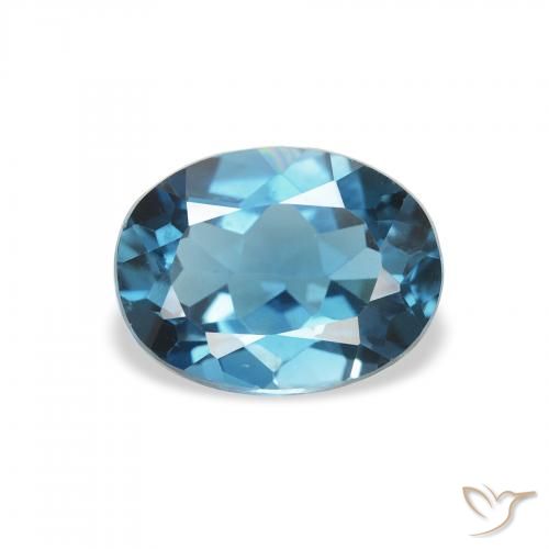 1.62ct Blu London Topazio, Ovale, VVS-VS