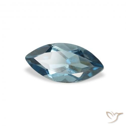 Topazio Blu London naturale da 0.68 ct, Taglio marquise, VS