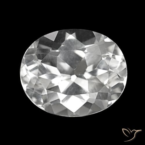 Topazio bianco trasparente naturale da 6,08 ct, taglio ovale, VVS