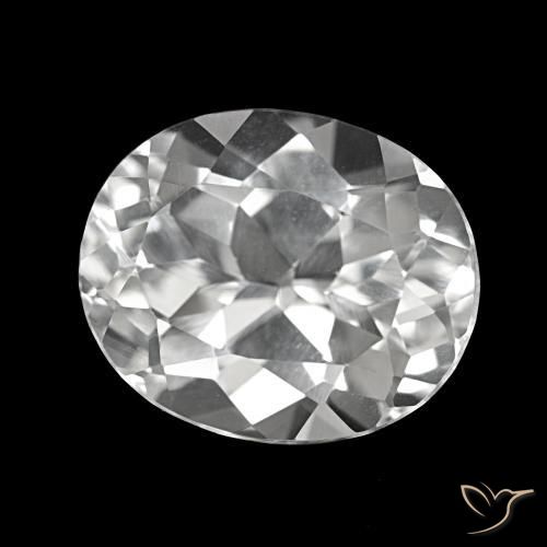 Topazio bianco trasparente naturale da 6,08 ct, taglio ovale, VVS