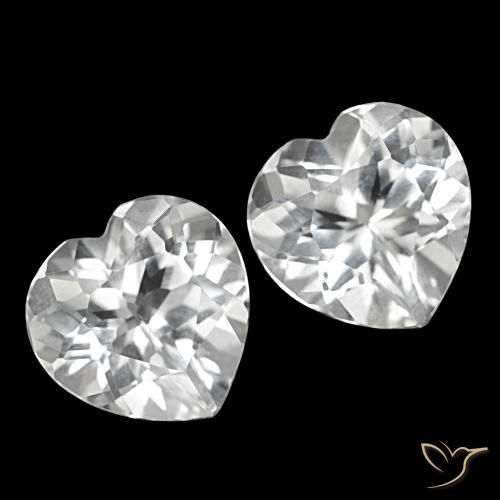 Gemme di Topazio Bianco naturale da 8.27 ct, A forma di cuore, VVS-VS