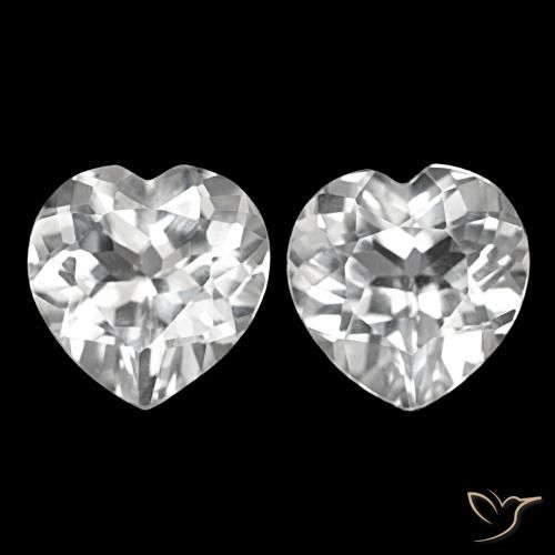 Gemme di Topazio Bianco naturale da 8.21 ct, A forma di cuore, VVS-VS
