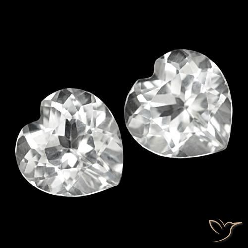 Gemme di Topazio Bianco naturale da 8.21 ct, A forma di cuore, VVS-VS