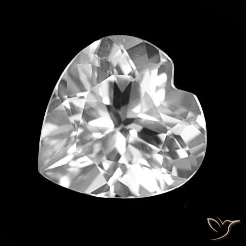 Topazio Bianco trasparente naturale da 3.72 ct, A forma di cuore, VVS-VS