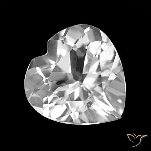 Topazio Bianco trasparente naturale da 3.72 ct, A forma di cuore, VVS-VS