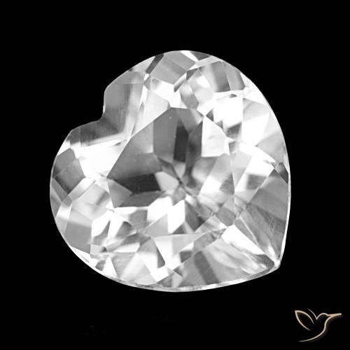 Topazio Bianco trasparente naturale da 4.19 ct, A forma di cuore, VVS-VS
