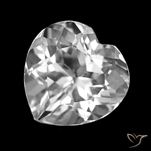 Topazio Bianco trasparente naturale da 4.34 ct, A forma di cuore, VVS-VS