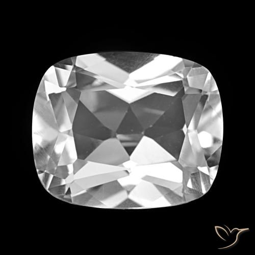 6.04ct Bianco trasparente Topazio, Cuscino, VVS-VS