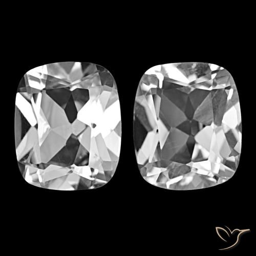Gemme di Topazio Bianco trasparente naturale da 12.08 ct, Taglio a cuscino, VVS-VS