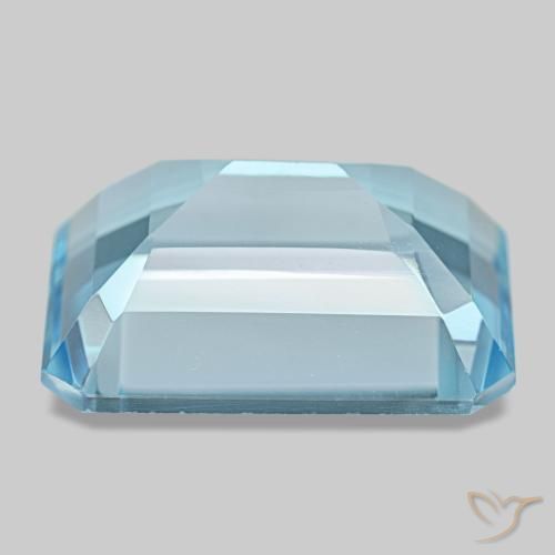 Topazio naturale blu da 14,46 ct, taglio smeraldo, VVS