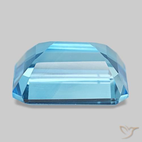 Topazio naturale blu da 15,71 ct, taglio smeraldo, VVS-VS