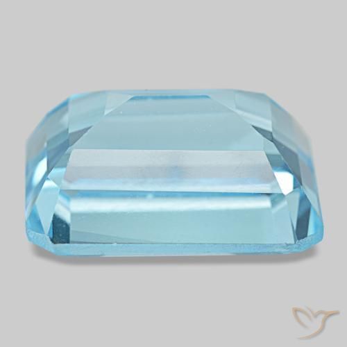 Topazio naturale blu da 16,66 ct, taglio smeraldo, VVS-VS