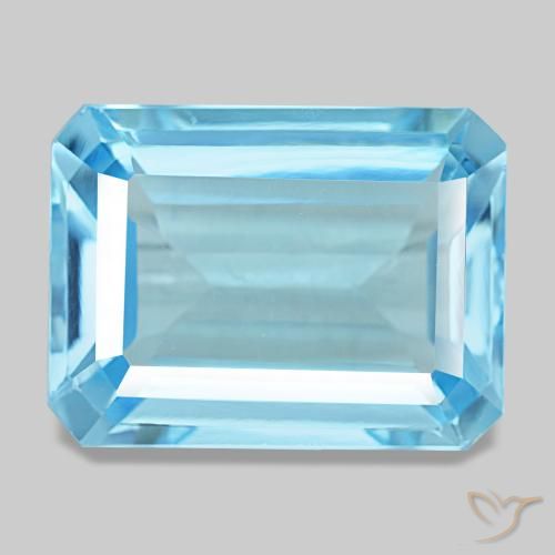 14.71ct blu topazio, taglio smeraldo, VS