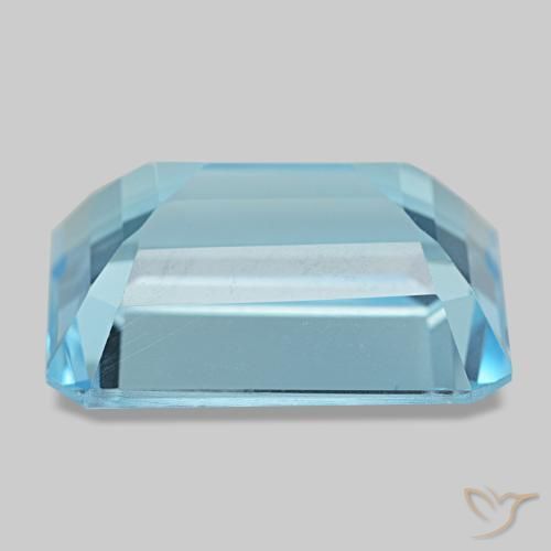 Topazio naturale blu da 15,53 ct, taglio smeraldo, VS