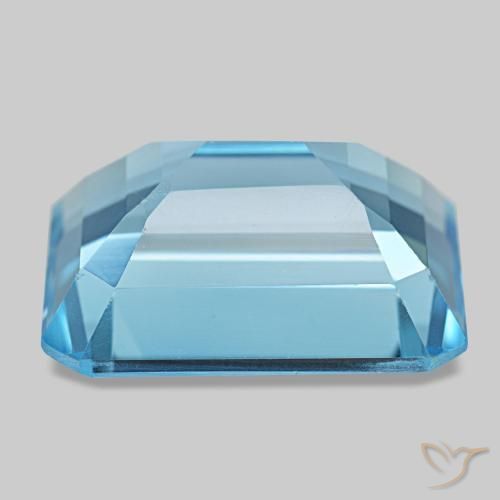 Topazio naturale blu da 15,85 ct, taglio smeraldo, VS