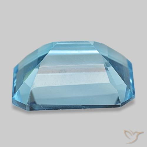 Topazio naturale blu da 13,28 ct, taglio smeraldo, VS